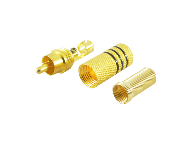 Gold RCA Male Connector Pair - Image 2